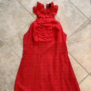 Cute coral halter dress.